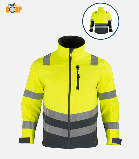 CHAQUETA SOFTSHELL ALTA VISIBILIDAD HOMBRE