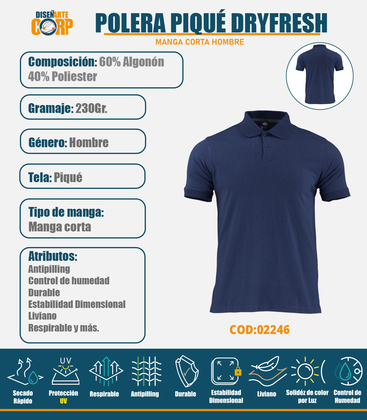 POLERA POLO DRYFRESH HOMBRE