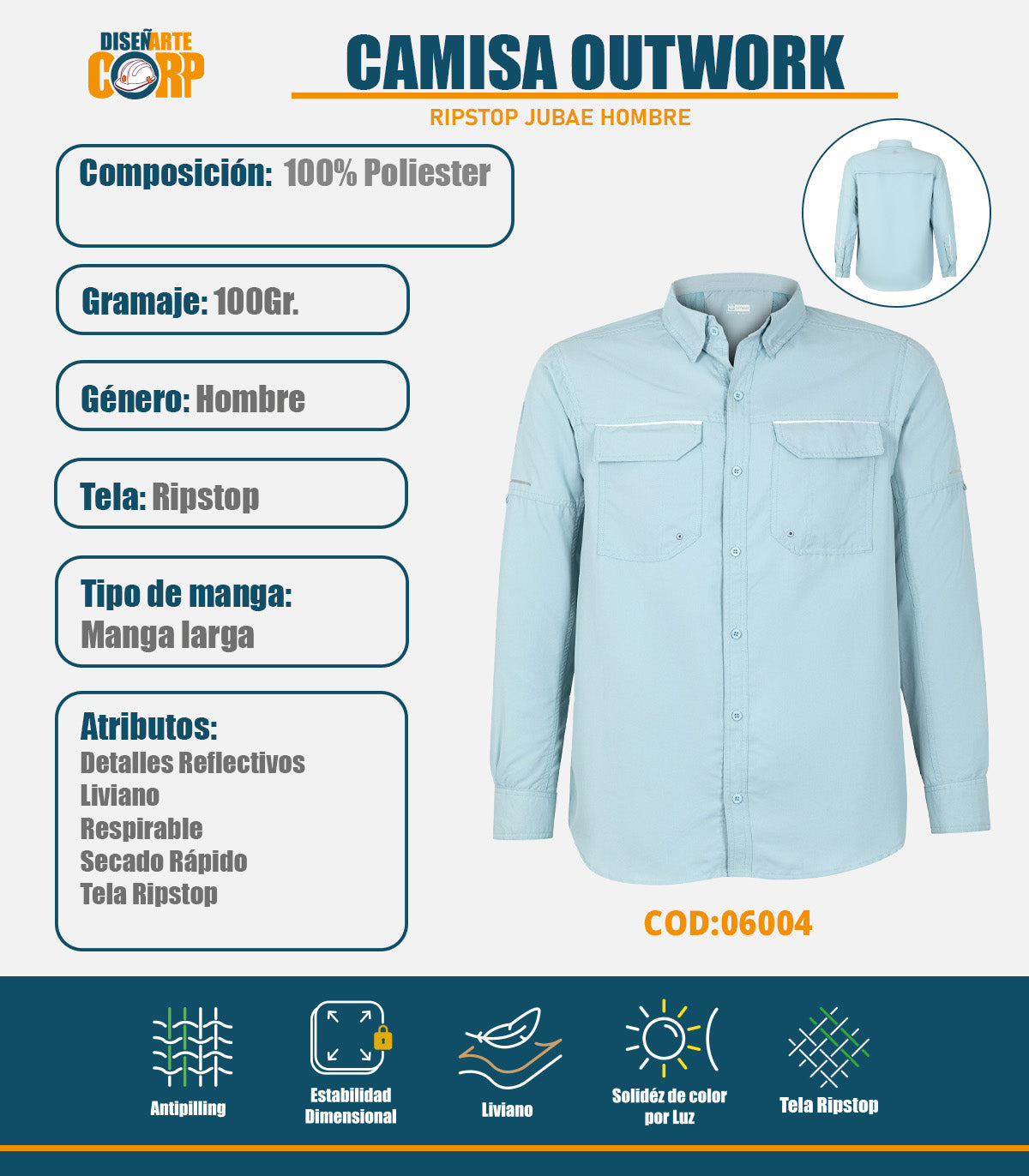 CAMISA OUTWORK RIPSTOP JUBAE