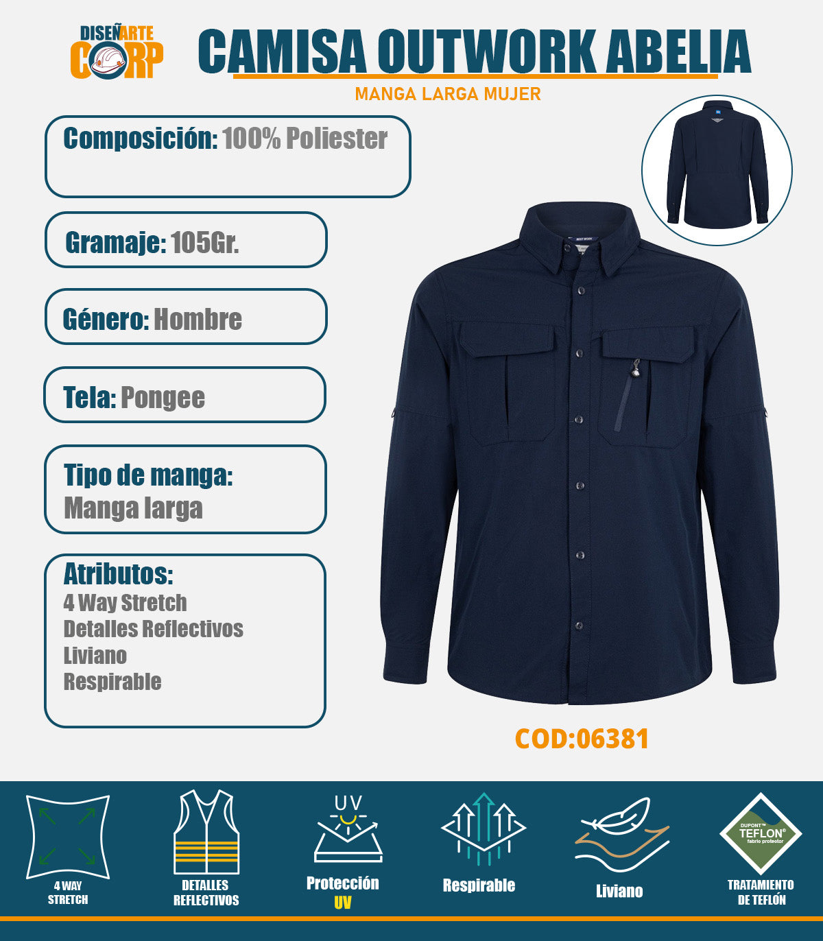 CAMISA OUTWORK ABELIA HOMBRE