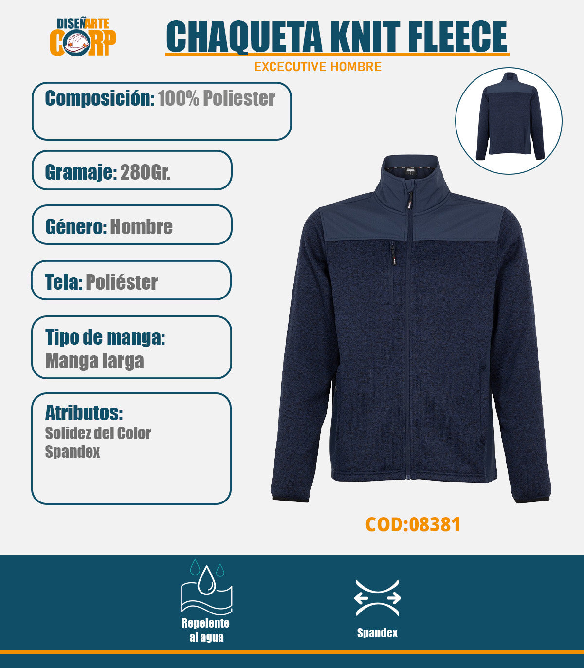 CHAQUETA EXECUTIVE KNIT FLEECE HOMBRE