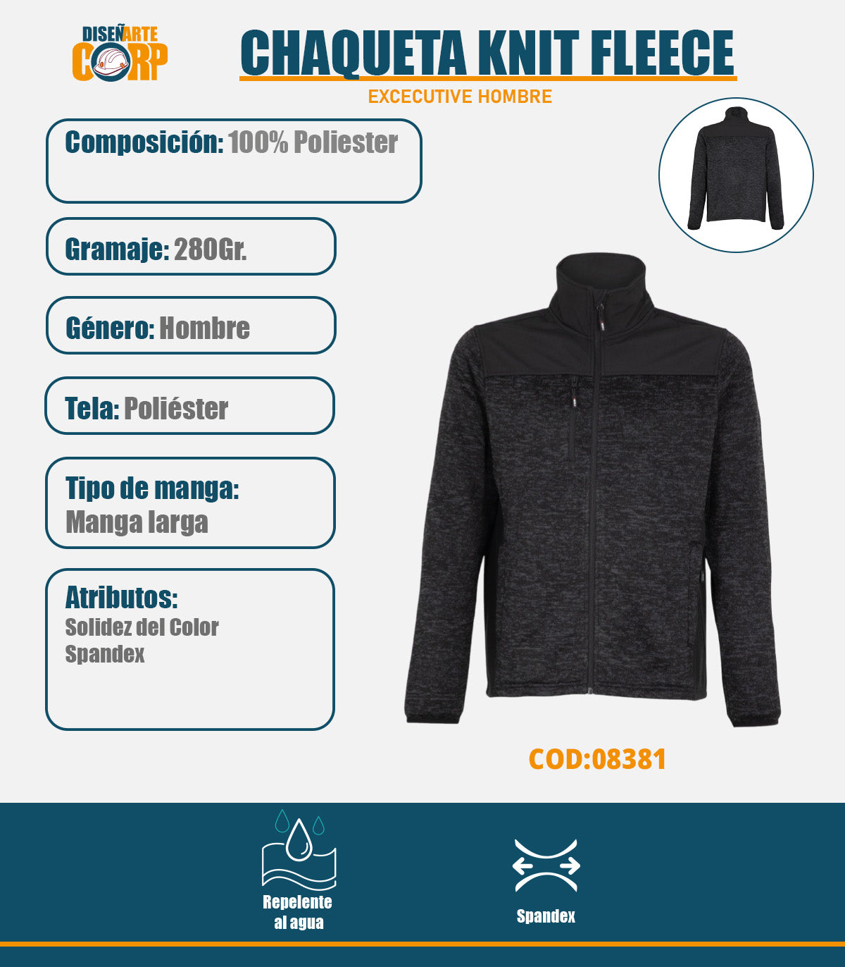 CHAQUETA EXECUTIVE KNIT FLEECE HOMBRE