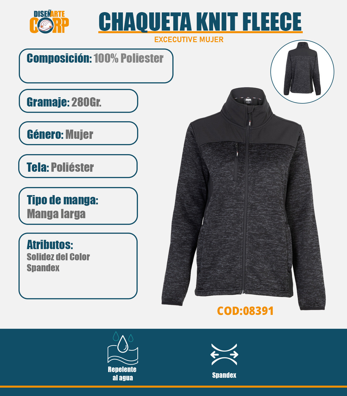 CHAQUETA EXECUTIVE KNIT FLEECE MUJER