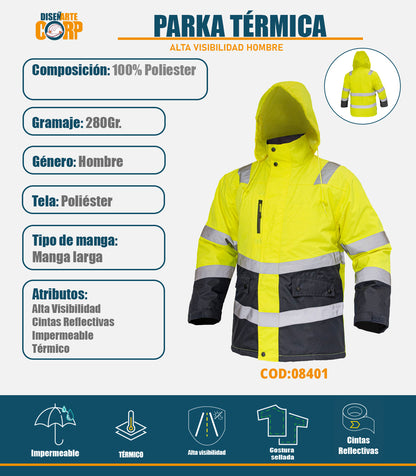 PARKA TERMICA ALTA VISIBILIDAD HOMBRE