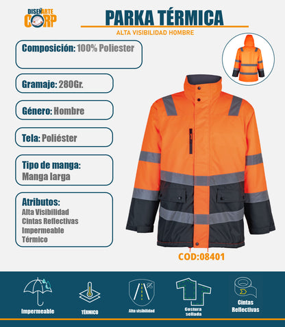 PARKA TERMICA ALTA VISIBILIDAD HOMBRE