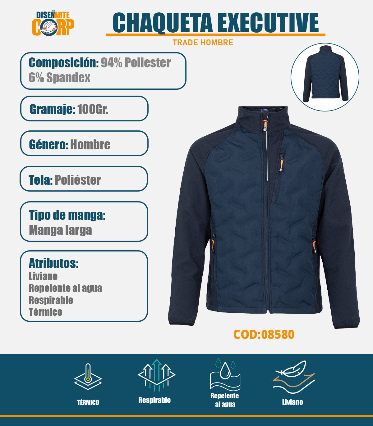 CHAQUETA EXECUTIVE TRADE HOMBRE