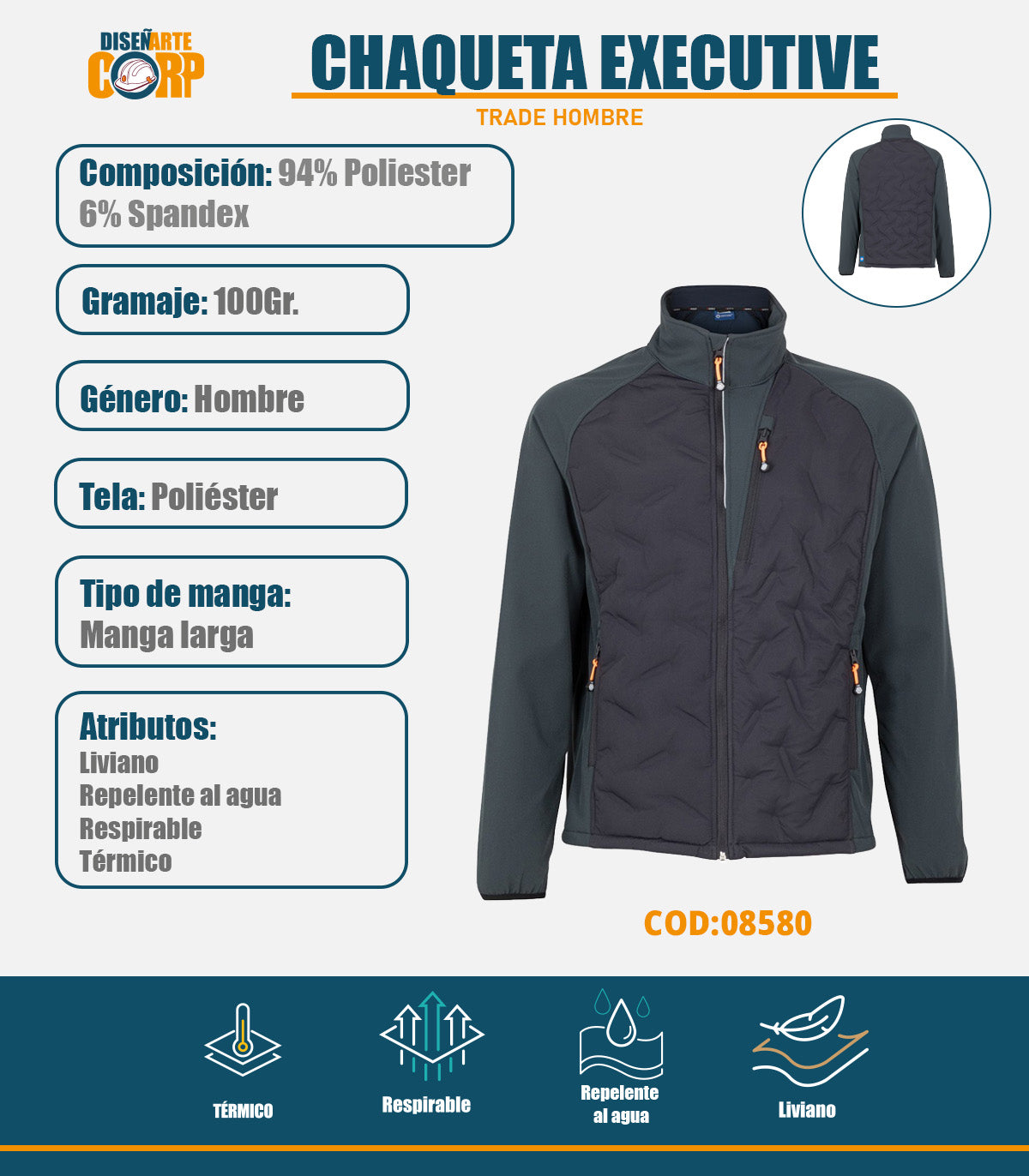 CHAQUETA EXECUTIVE TRADE HOMBRE