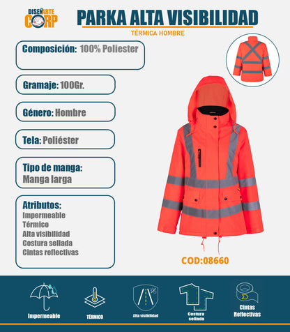 PARKA TERMICA ALTA VISIBILIDAD CLASE 3 HOMBRE