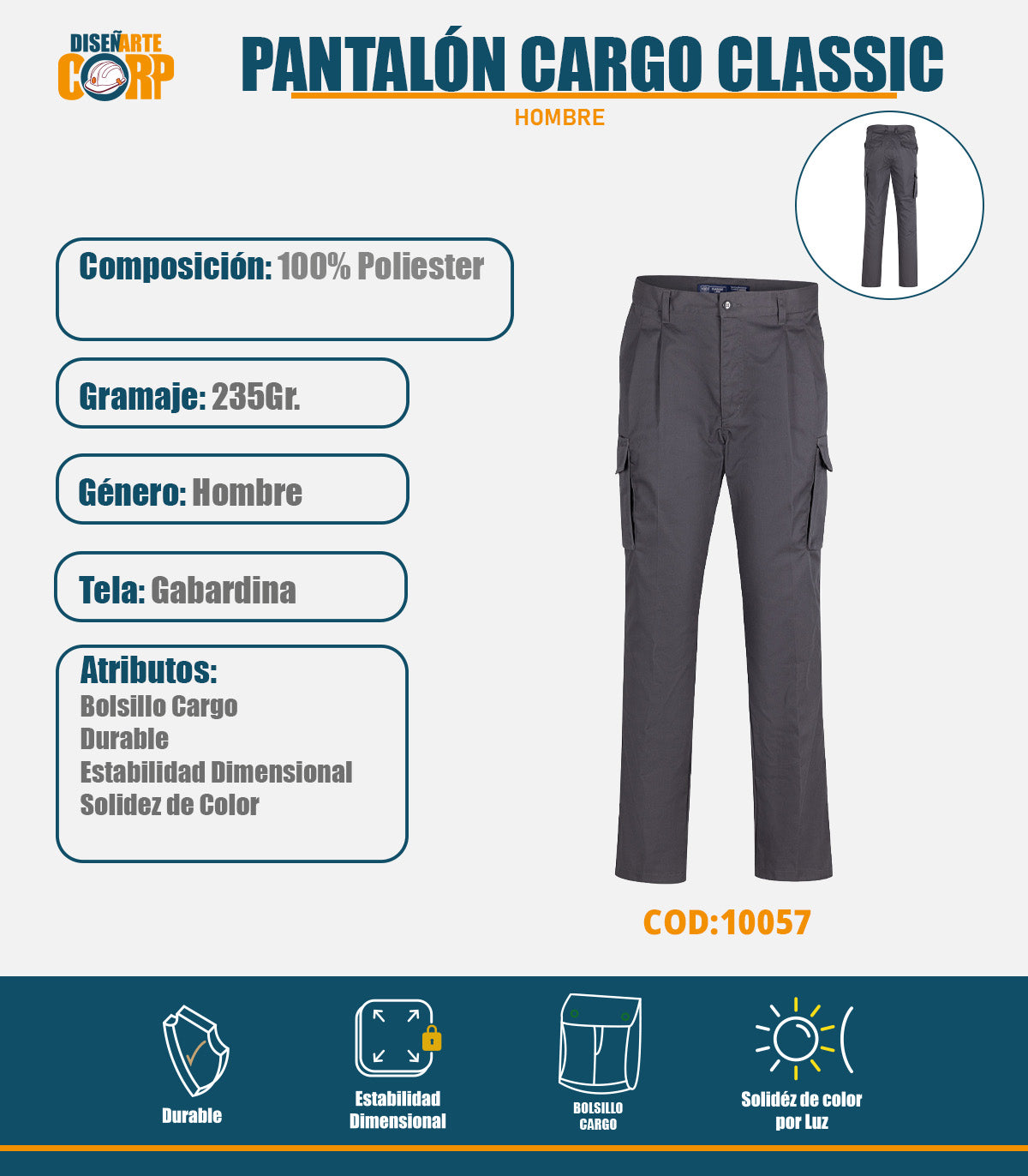 PANTALON CARGO CLASSIC HOMBRE