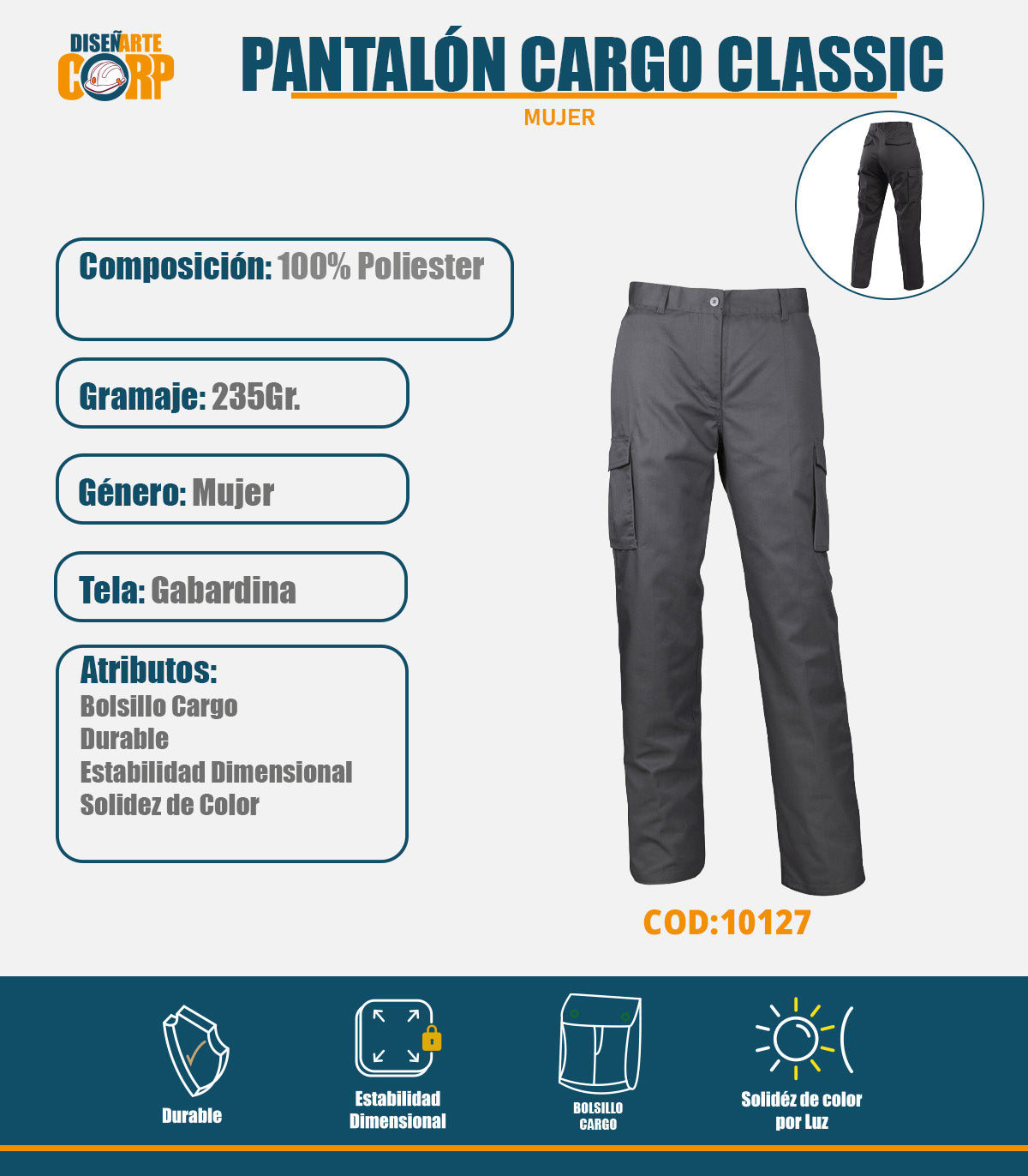 PANTALON CARGO CLASSIC MUJER