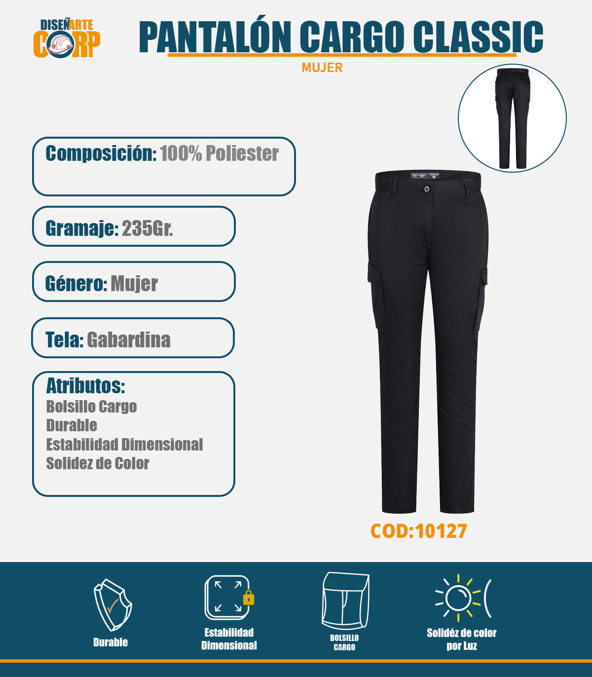 PANTALON CARGO CLASSIC MUJER