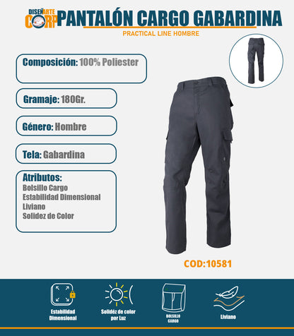 PANTALON CARGO GABARDINA PRACTICAL LINE HOMBRE