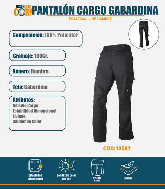 PANTALON CARGO GABARDINA PRACTICAL LINE HOMBRE