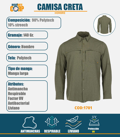 CAMISA CRETA HOMBRE