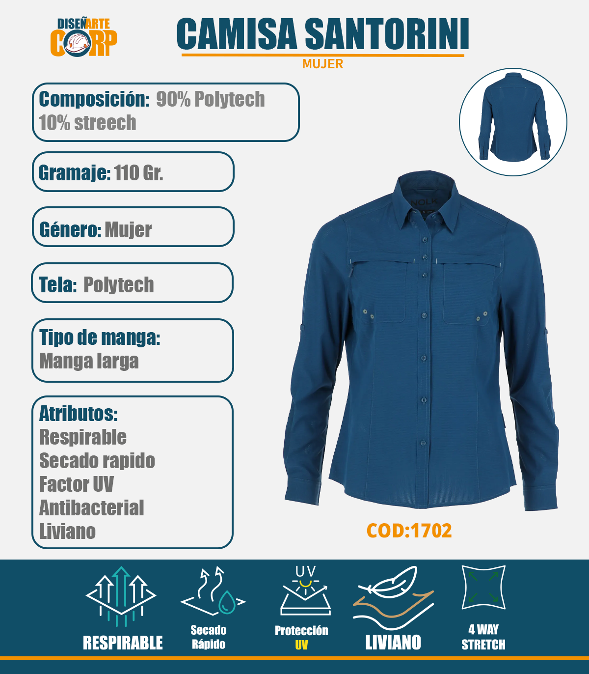 BLUSA SANTORINI MUJER