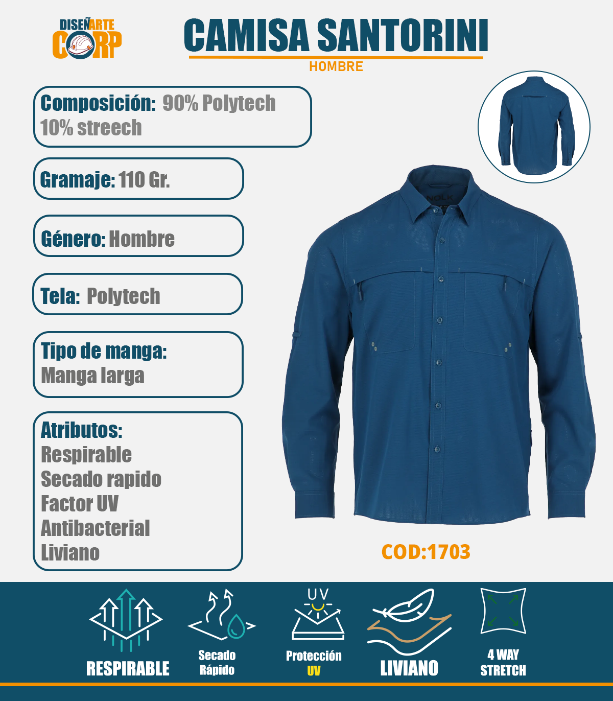 CAMISA SANTORINI HOMBRE