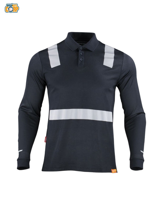 POLERA POLO HIBRIDA C/REFLECTIVA M/LARGA