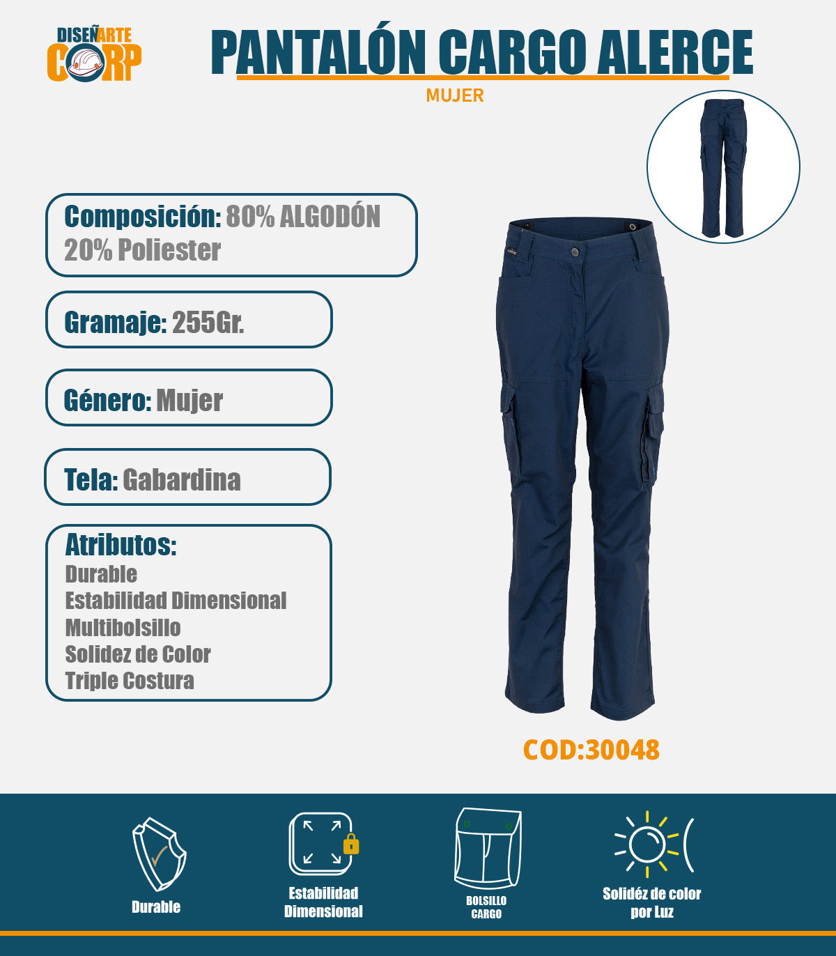 PANTALON CARGO ALERCE MUJER