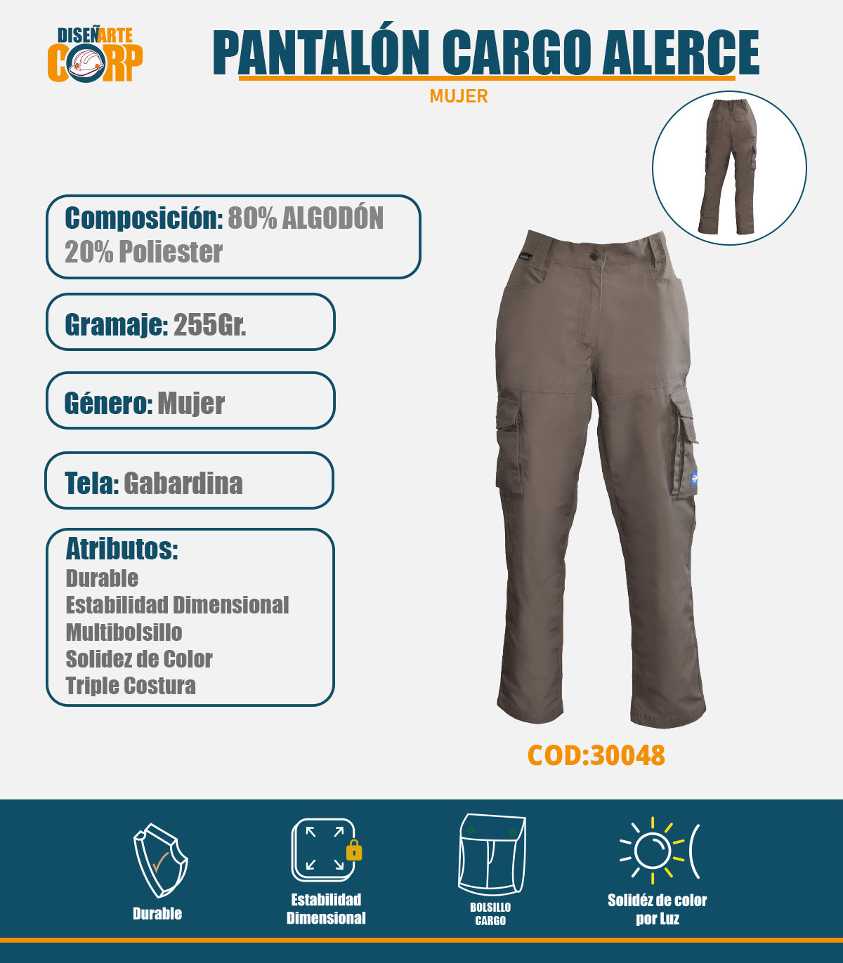 PANTALON CARGO ALERCE MUJER