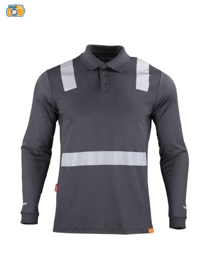 POLERA POLO HIBRIDA C/REFLECTIVA M/LARGA