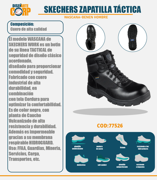 Skechers Zapatilla Hombre Táctica Wascana-Benen