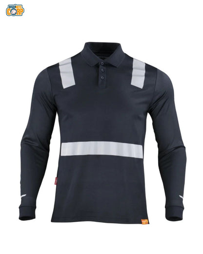 POLERA POLO HIBRIDA C/REFLECTIVA M/LARGA