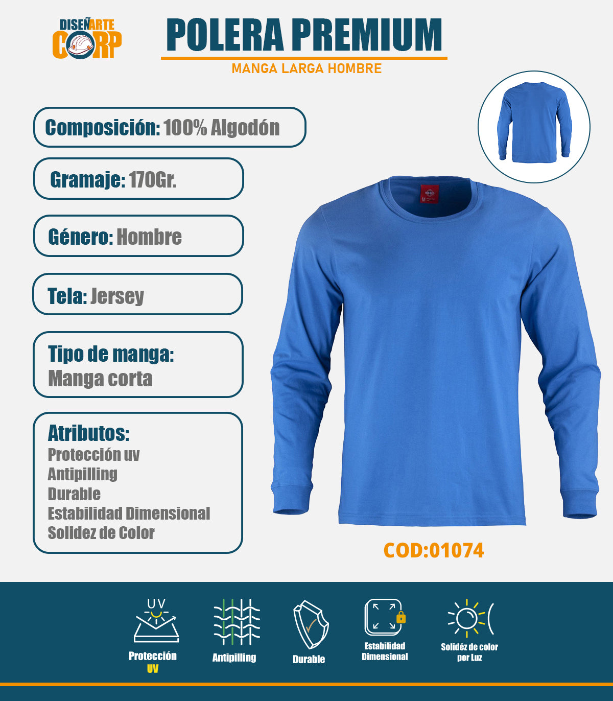 POLERA MANGA LARGA HOMBRE