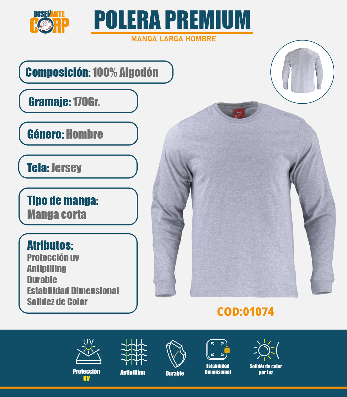 POLERA MANGA LARGA HOMBRE