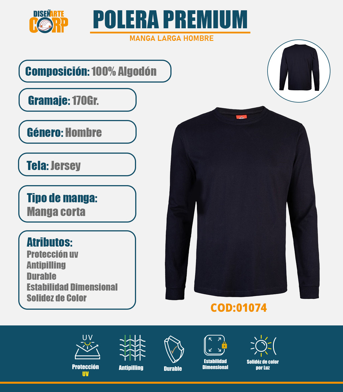 POLERA MANGA LARGA HOMBRE