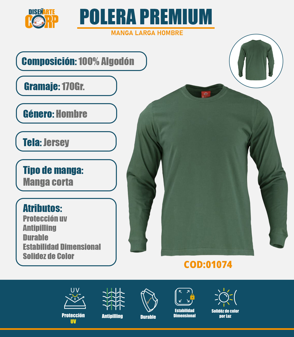 POLERA MANGA LARGA HOMBRE