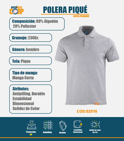 POLERA PIQUÉ HOMBRE SUPER PREMIUM