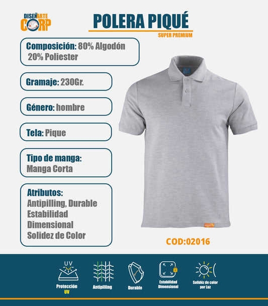 POLERA PIQUÉ HOMBRE SUPER PREMIUM