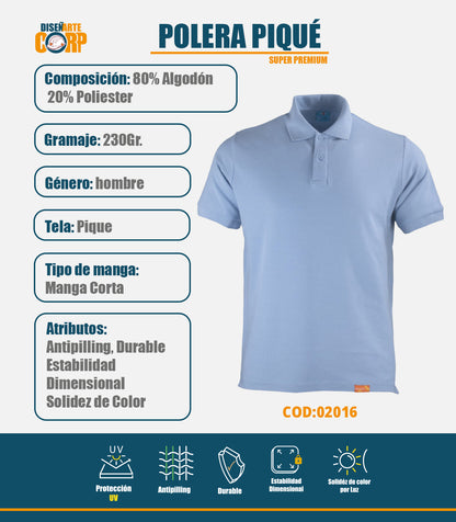 POLERA PIQUÉ HOMBRE SUPER PREMIUM
